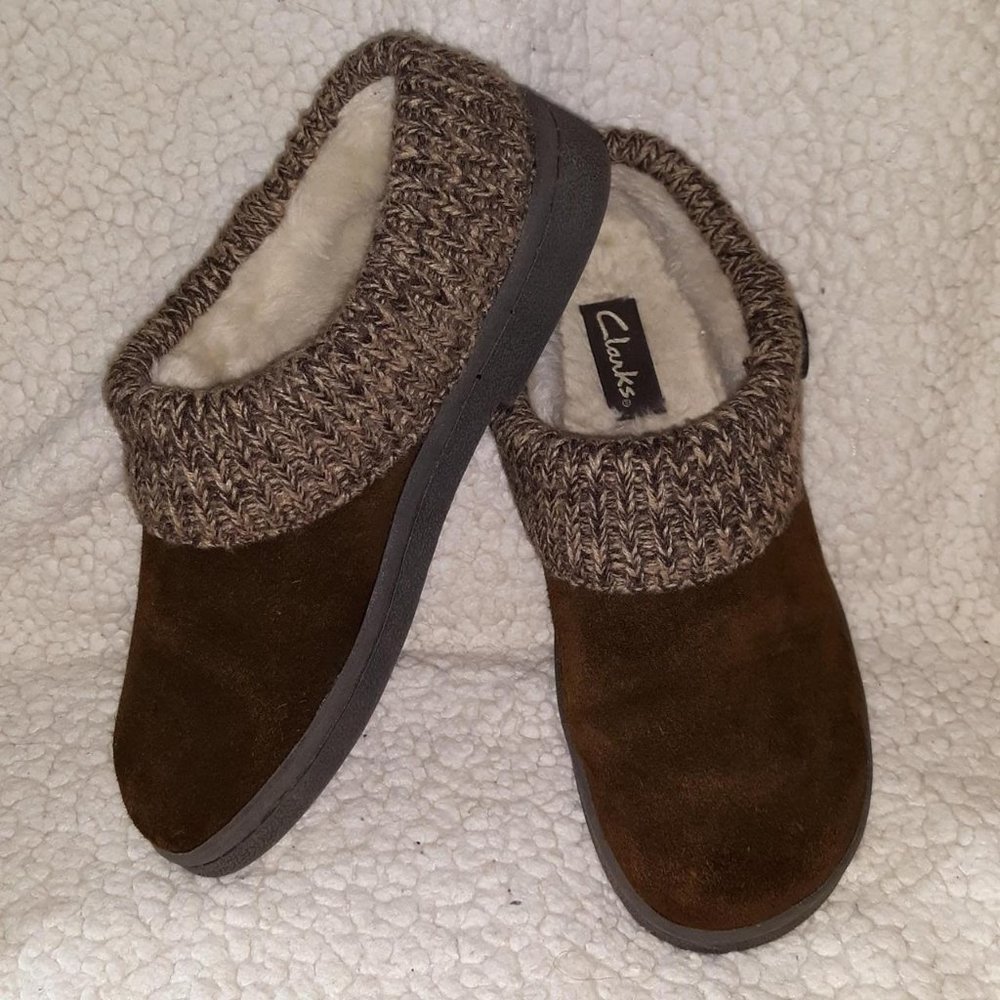 Warm Cozy Sweaters For Your Feet by Clarks clogs with faux shearling and knit